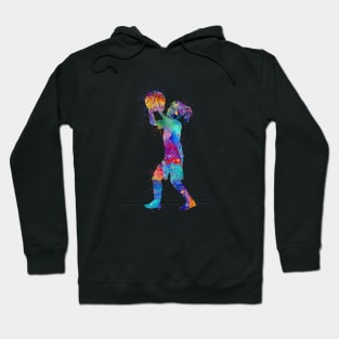 Girl Basketball Kid Watercolor Sport Gift Hoodie